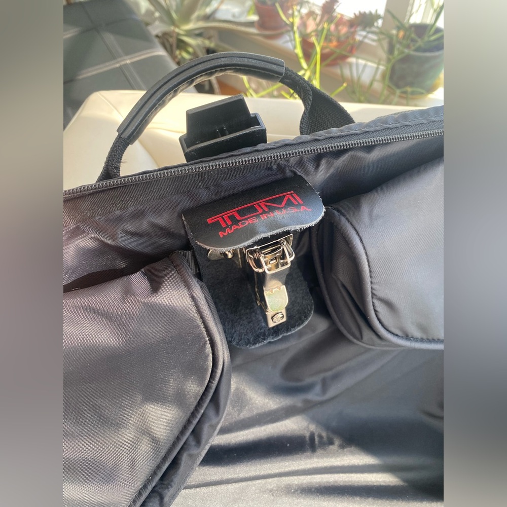 TUMI Black Garment Travel Bag | Classic Ballistic Nylon | Detachable Strap - Picture 9 of 16